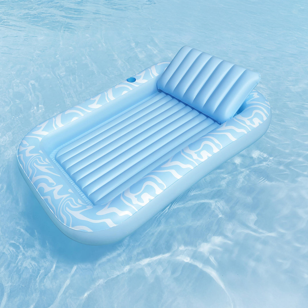 H2OGO! Sun-Kissed Tanning Lounge, 6'8" x 54" x 10" XL Inflatable Pool Float - VMInnovations