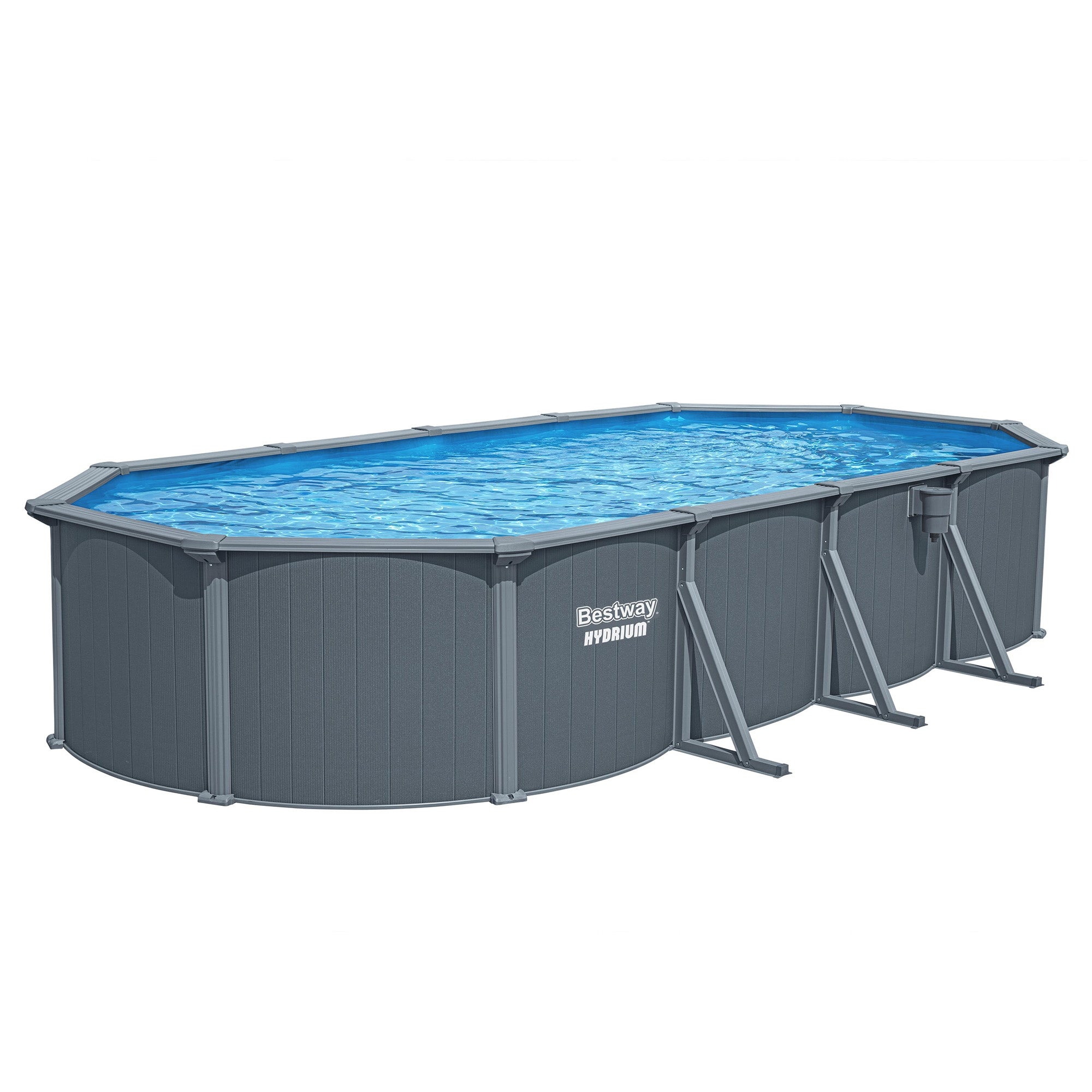 Bestway Hydrium 24' x 12' x 52" Oval Steel Wall Above Ground Pool Set(For Parts)