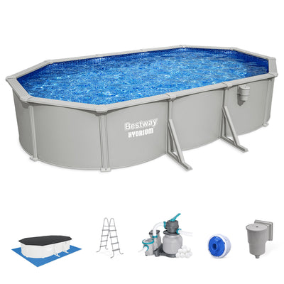 Bestway Hydrium 20' x 12' x 48" Oval Steel Wall Above Ground Pool Set