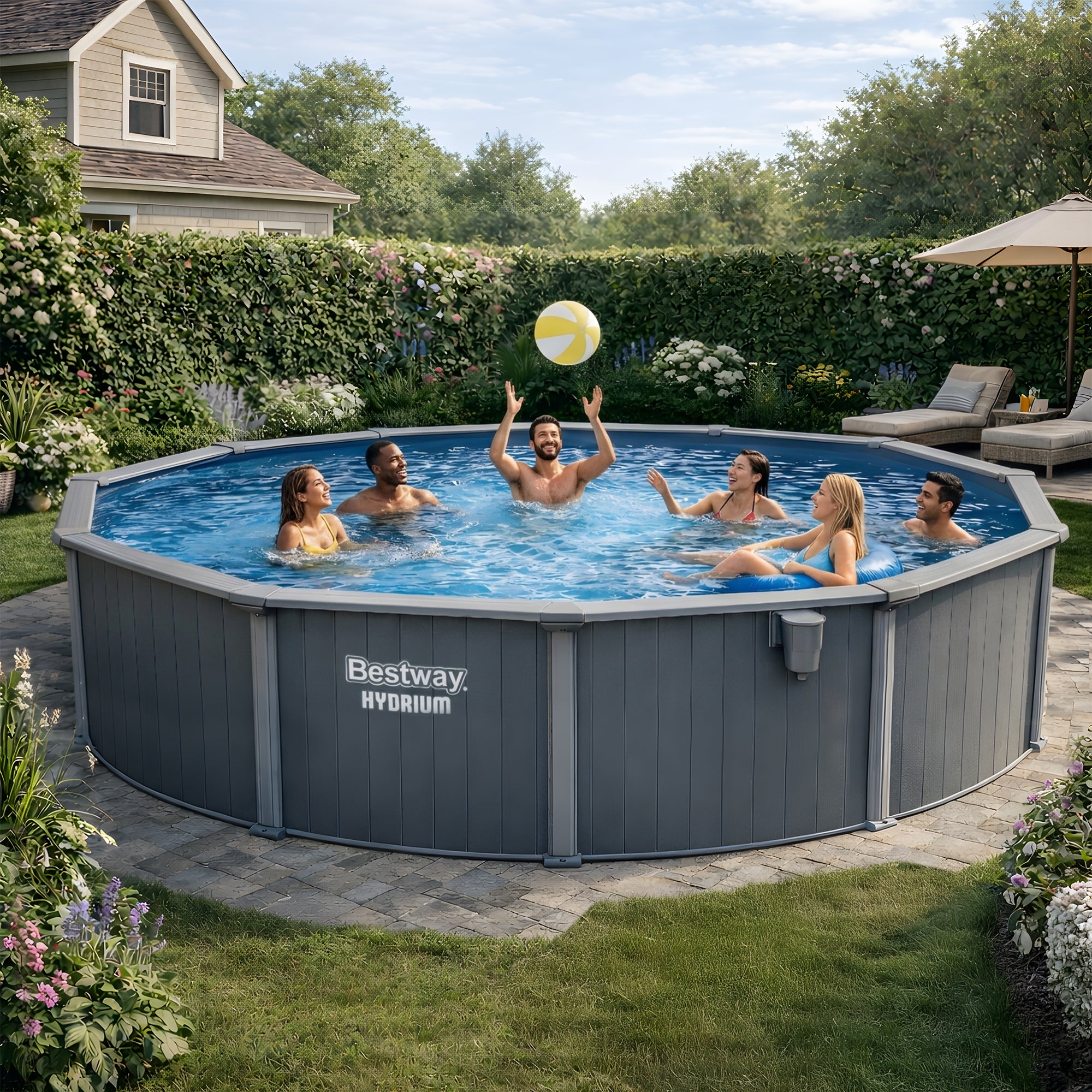 Bestway Hydrium 18' x 52" Round Steel Wall Above Ground Pool Set (Open Box)