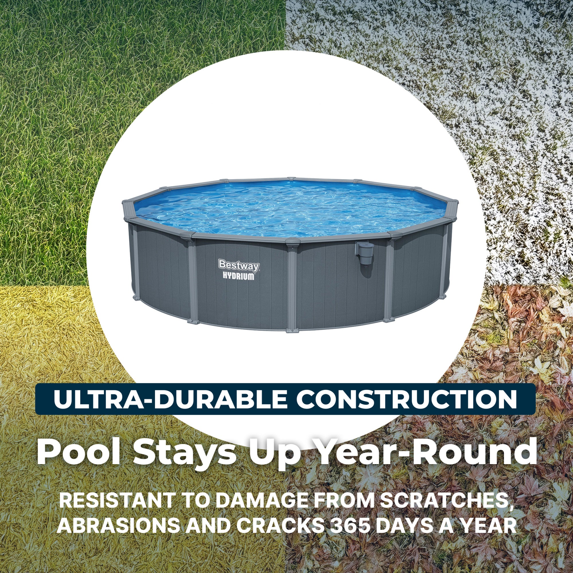 Bestway Hydrium 18' x 52" Round Steel Wall Above Ground Pool Set (Open Box)