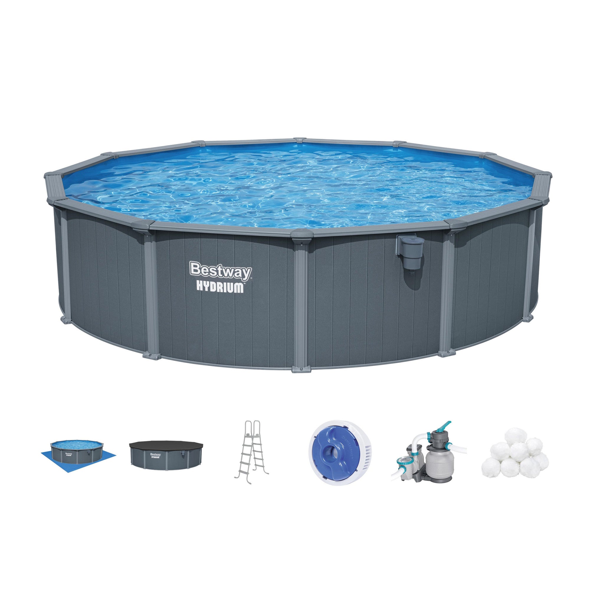 Bestway Hydrium 18' x 52" Round Steel Wall Above Ground Pool Set (Open Box)