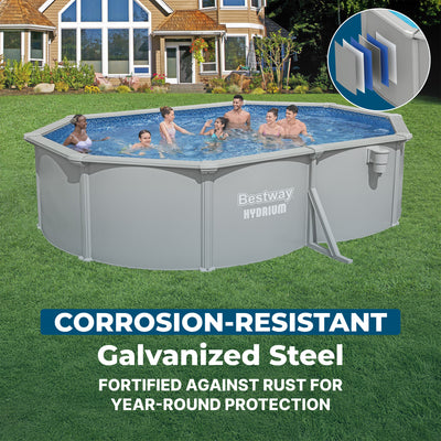 Bestway Hydrium 16'5" x 12" x 48" Oval Steel Wall Above Ground Pool (Open Box)