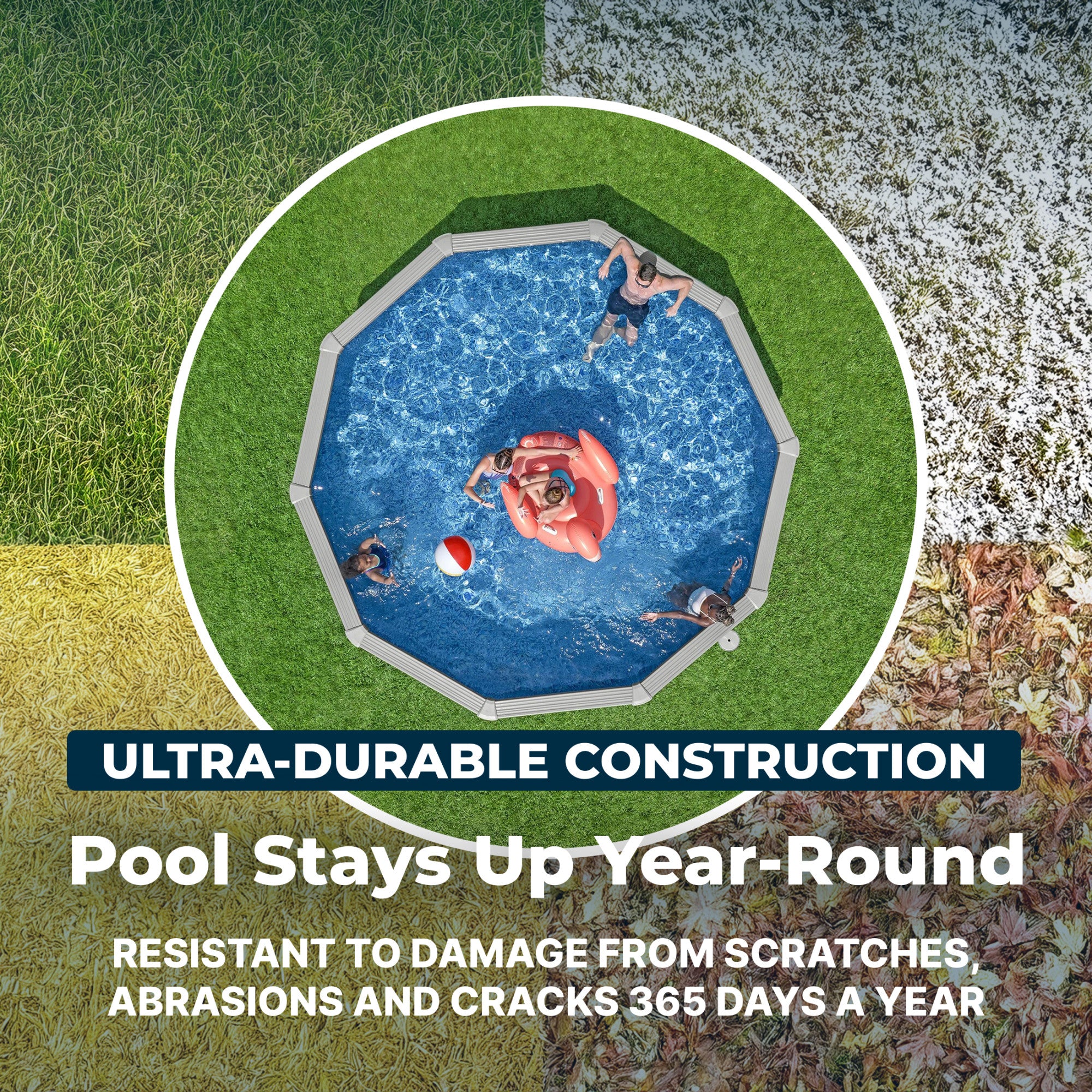 Bestway Hydrium 15' x 48" Round Steel Wall Pool with Deluxe Maintenance Kit