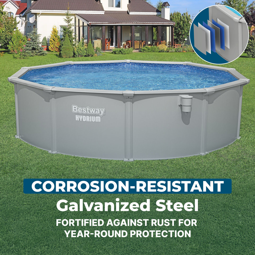 Bestway Hydrium 15' x 48" Round Steel Wall Above Ground Pool Set - VMInnovations