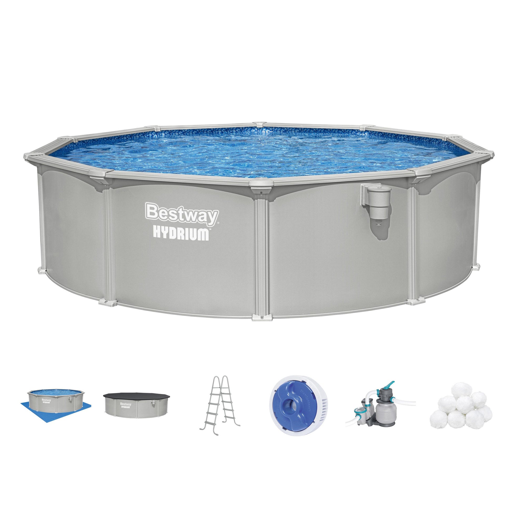 Bestway Hydrium 15' x 48" Round Steel Wall Above Ground Pool Set (Open Box)