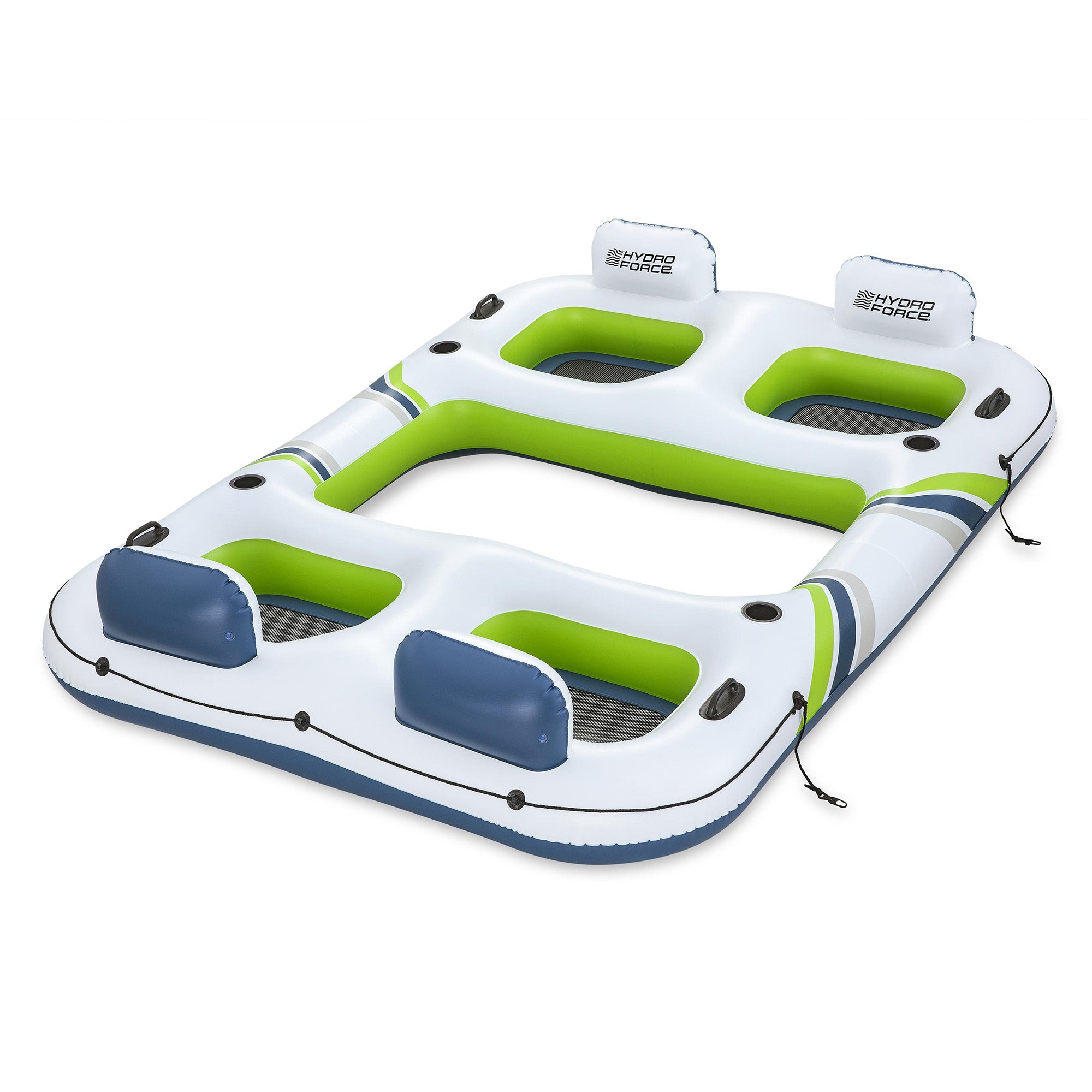 Bestway Hydro Force Breeze Party Island, 4 Person Inflatable Lounger (Open Box)