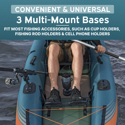 Hydro Force 12' 6" Inflatable Fishing Kayak Set for 1 Person, Angler Elite X1 - VMInnovations
