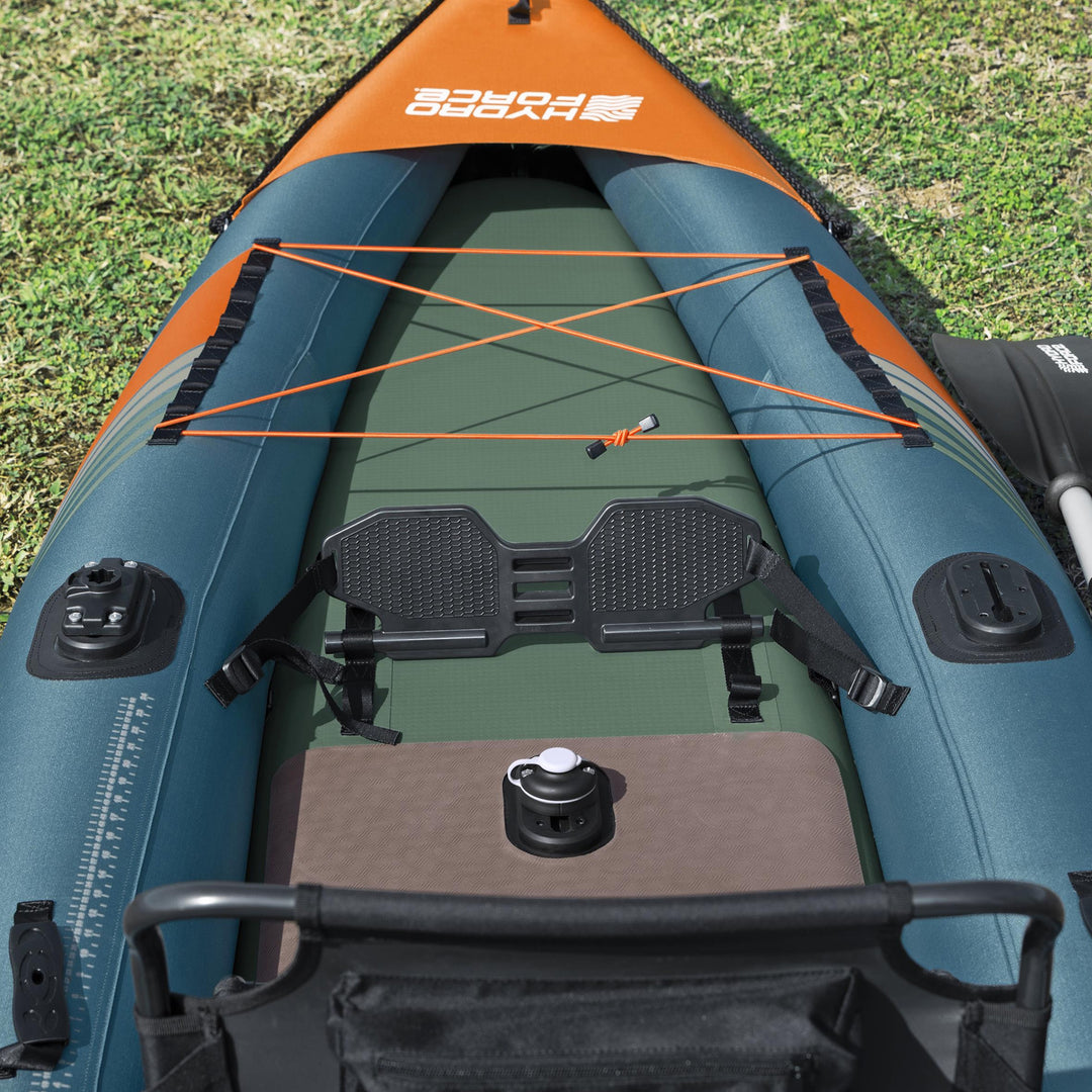 Hydro Force 12' 6" Inflatable Fishing Kayak Set for 1 Person, Angler Elite X1 - VMInnovations