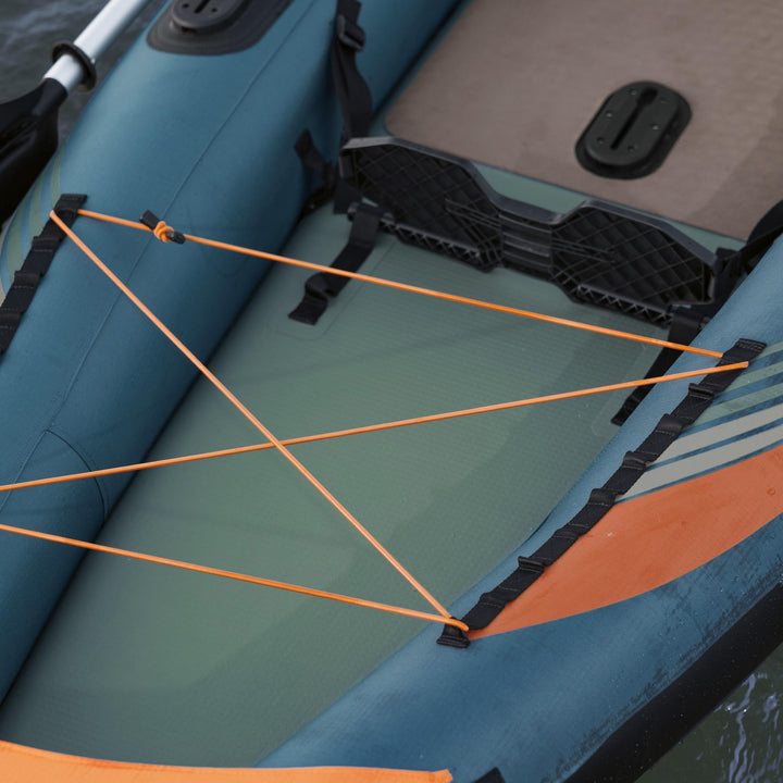 Hydro Force 12' 6" Inflatable Fishing Kayak Set for 1 Person, Angler Elite X1 - VMInnovations