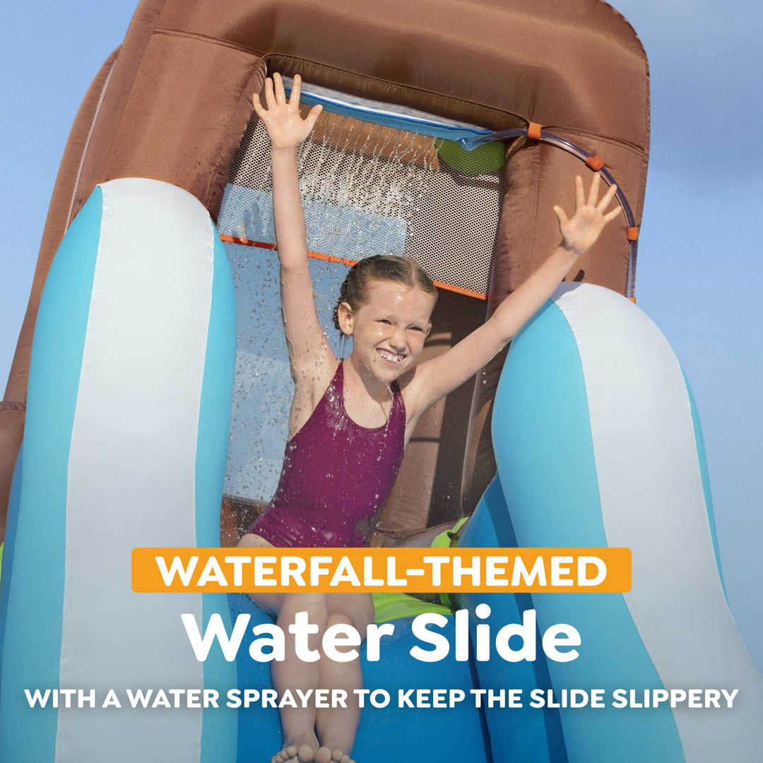 H2OGO! Inflatable Mega Water Park, Happy Camper 14'8" Play Center with Camp Toys - VMInnovations