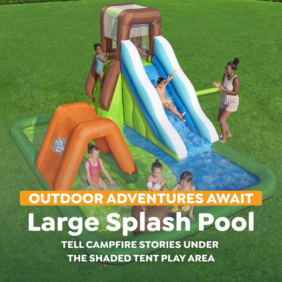 H2OGO! Inflatable Mega Water Park, Happy Camper 14'8" Play Center with Camp Toys - VMInnovations