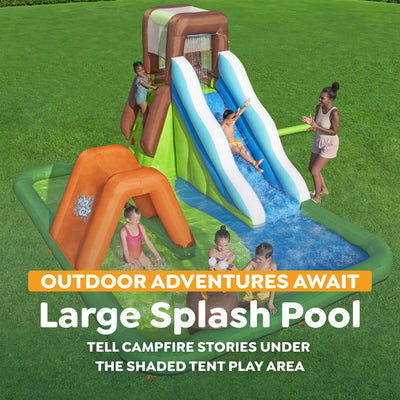 H2OGO! Inflatable Mega Water Park, Happy Camper 14'8" Play Center with Camp Toys - VMInnovations