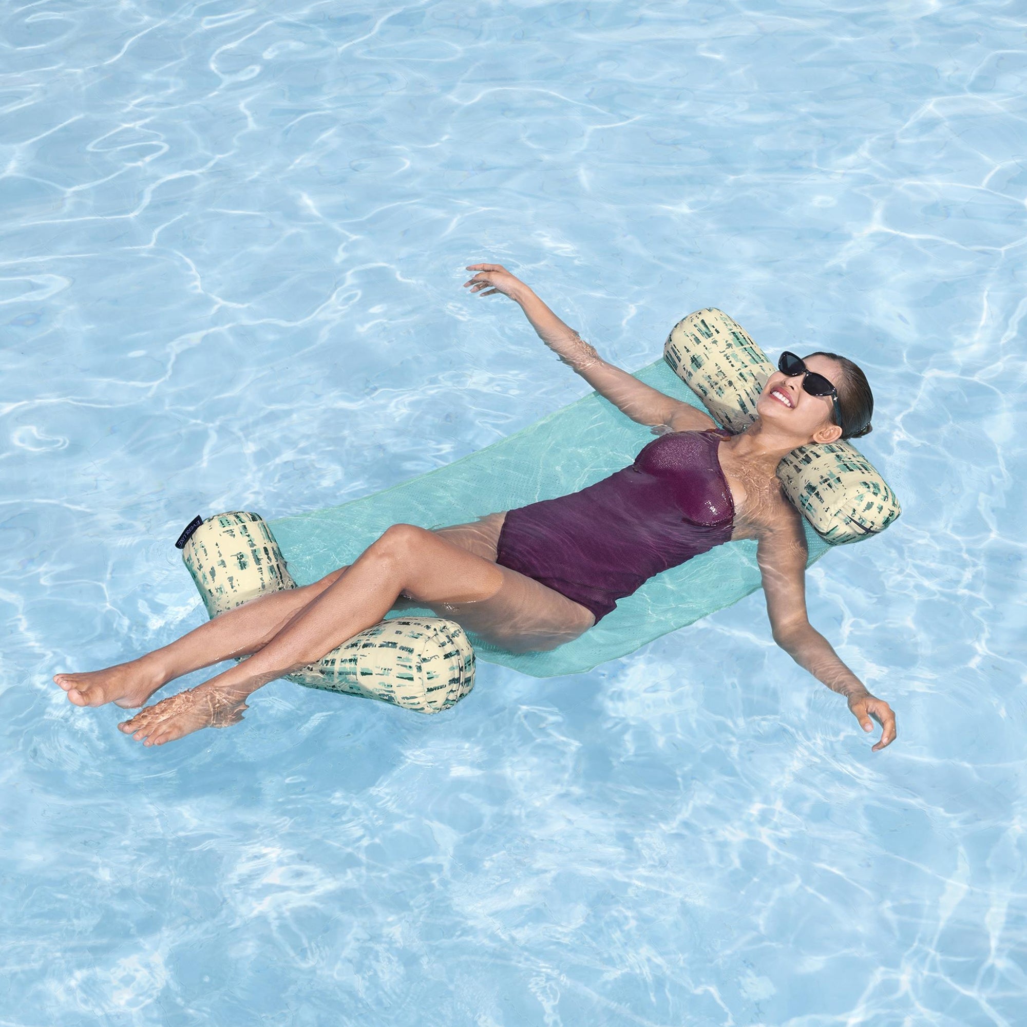 Bestway EVERLUXE Luxury Fabric-Covered Hammock Pool Lounge with Carry Strap - VMInnovations