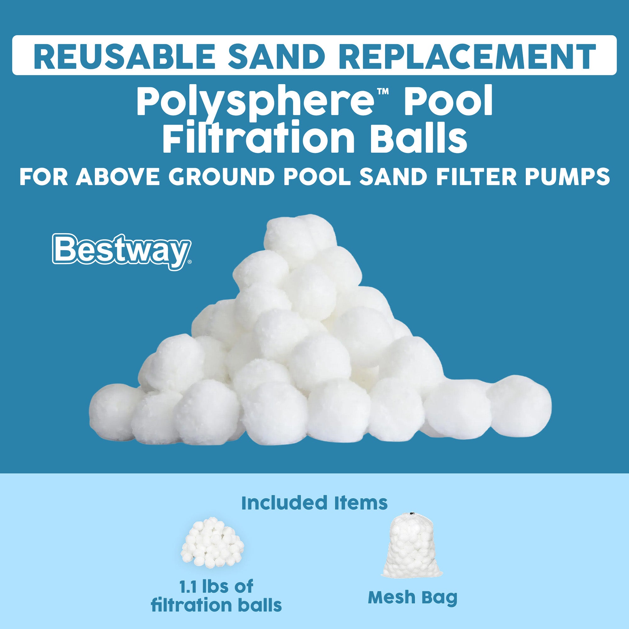 Bestway Polysphere Pool Filtration Balls, Washable/Reusable for Easy Maintenance - VMInnovations