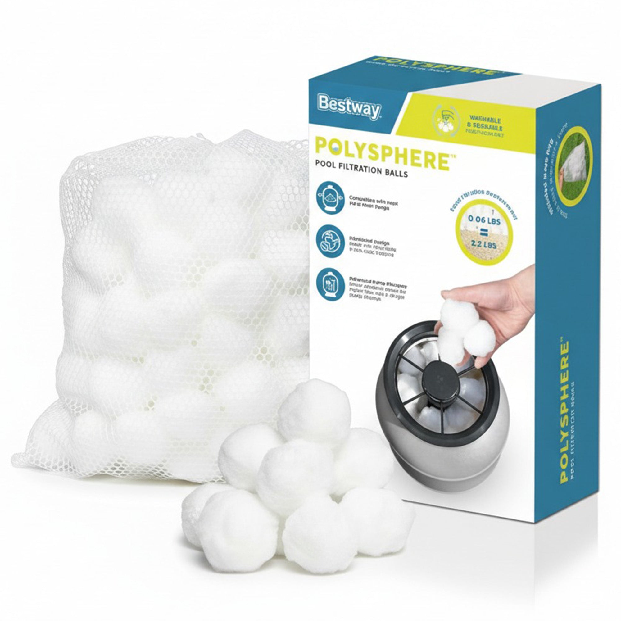 Bestway Polysphere Pool Filtration Balls, Washable/Reusable for Easy Maintenance - VMInnovations