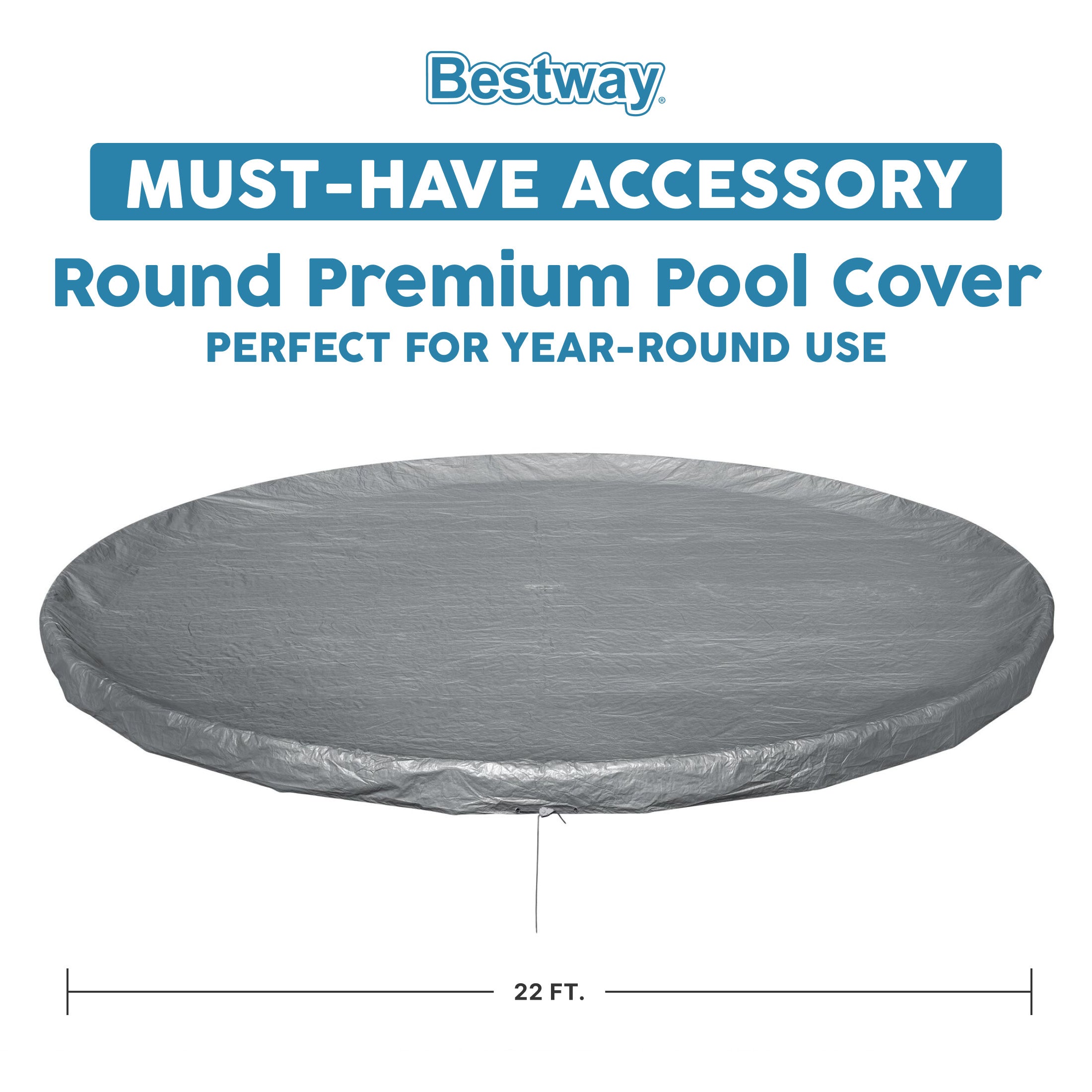 Bestway Round Pool Cover for 22' Above Ground Pools with Polar-Shield (Open Box) - VMInnovations
