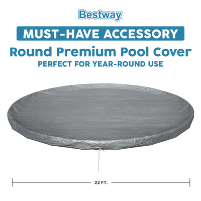 Bestway Round Pool Cover for 22' Above Ground Pools with Polar-Shield (Open Box) - VMInnovations