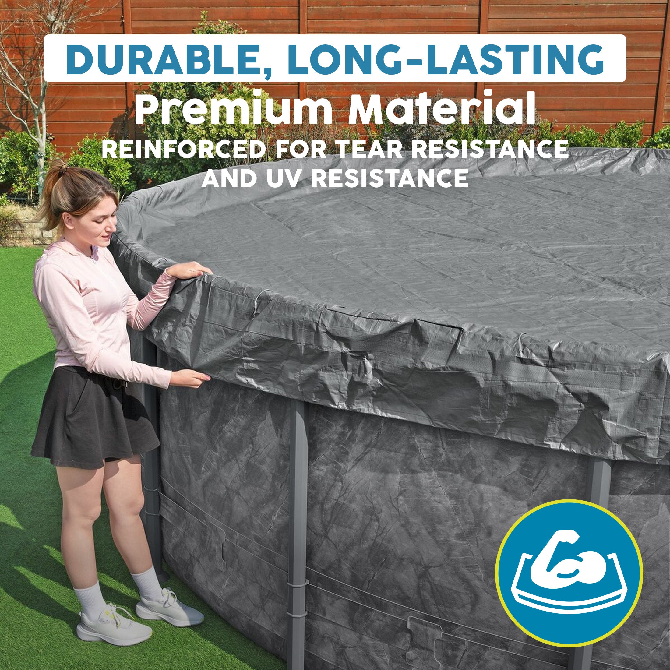 Bestway Round Pool Cover for 22' Above Ground Pools with Polar-Shield (Open Box) - VMInnovations