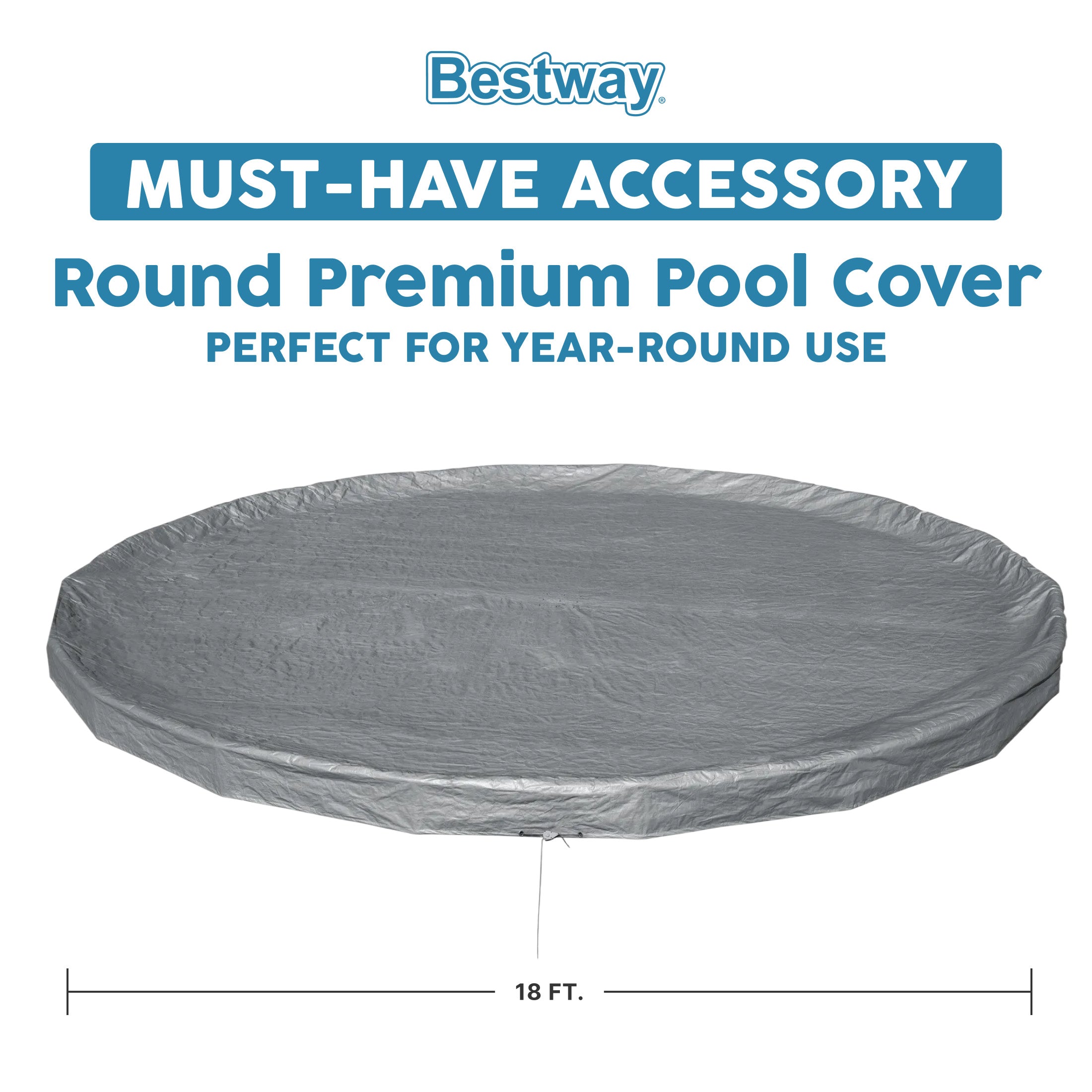 Bestway Round Premium Pool Cover for 18' Above Ground Pools (Open Box) - VMInnovations