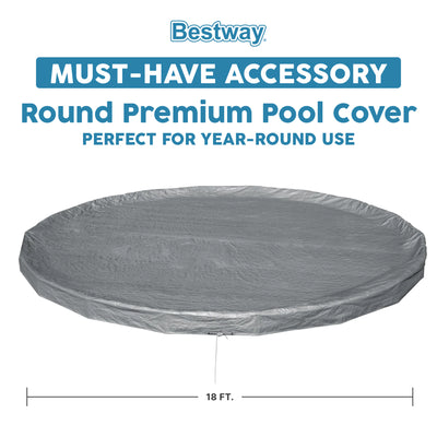 Bestway Round Premium Pool Cover for 18' Above Ground Pools (Open Box) - VMInnovations