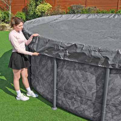 Bestway Round Premium Pool Cover for 18' Above Ground Pools (Open Box) - VMInnovations