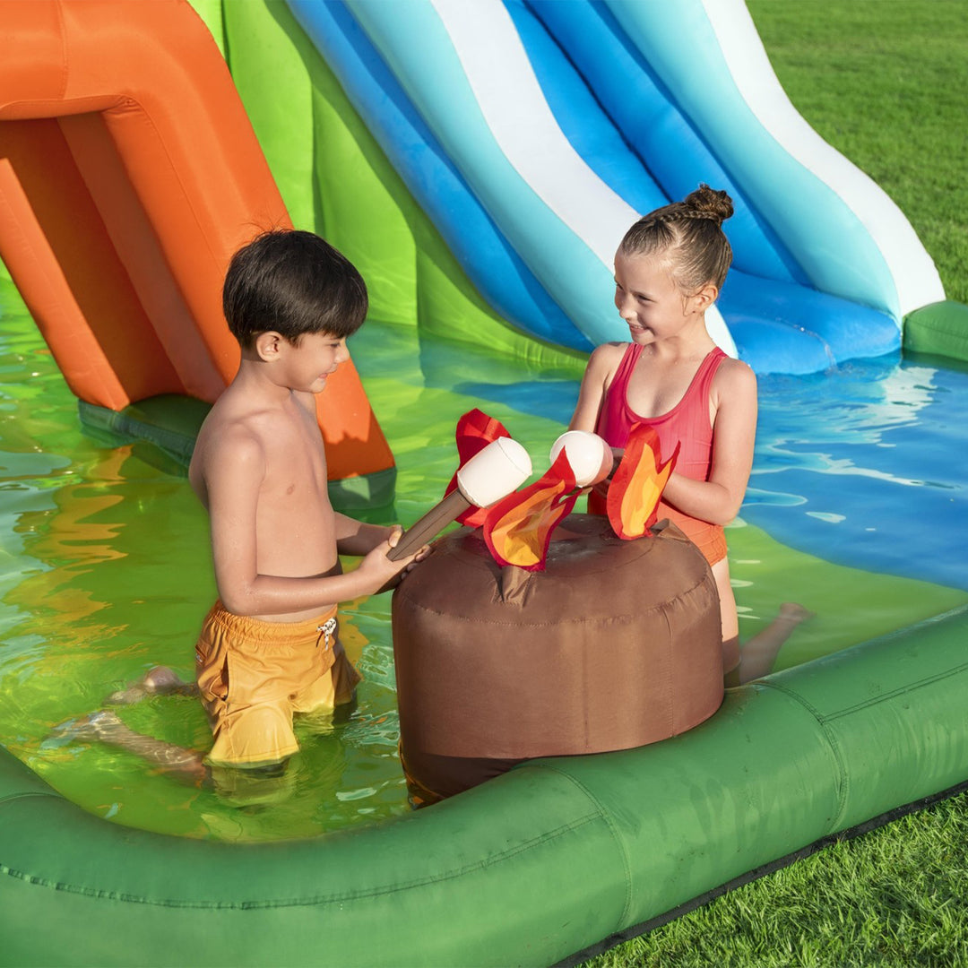 H2OGO! Inflatable Mega Water Park, Happy Camper 14'8" Play Center with Camp Toys - VMInnovations