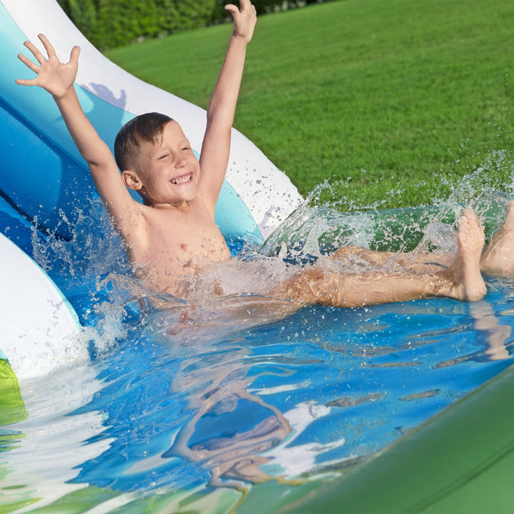 H2OGO! Inflatable Mega Water Park, Happy Camper 14'8" Play Center with Camp Toys - VMInnovations