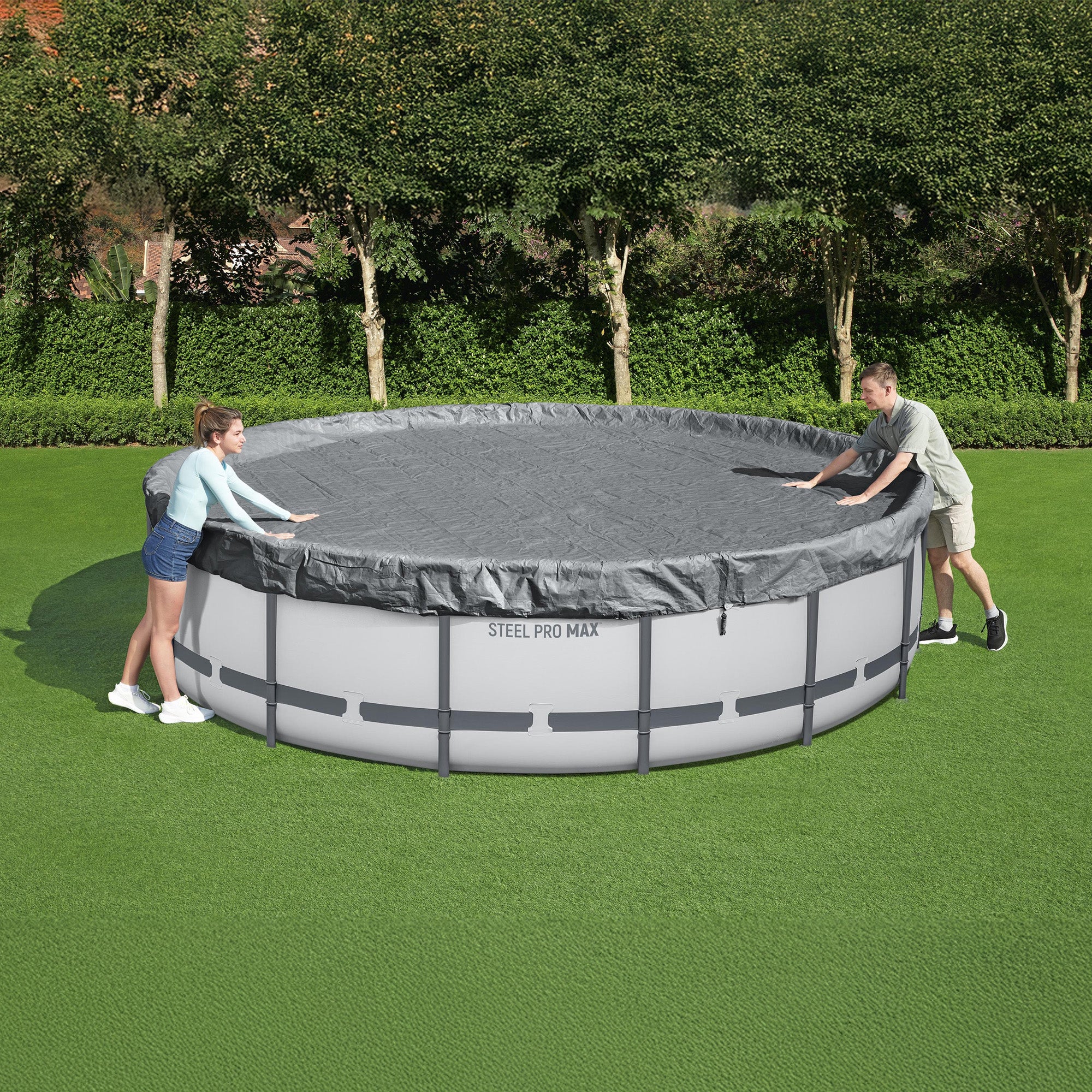 Bestway Round Premium Pool Cover for 15' Above Ground Pools (Open Box) - VMInnovations