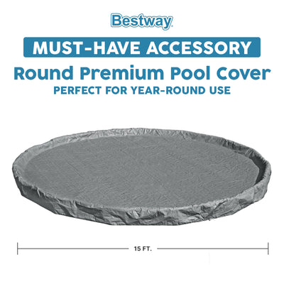 Bestway Round Premium Pool Cover for 15' Above Ground Pools (Open Box) - VMInnovations