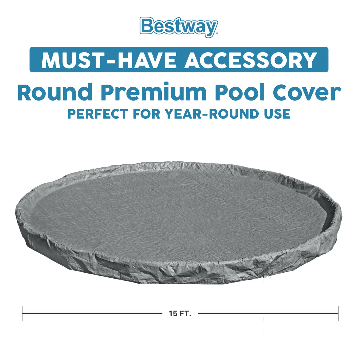 Bestway Round Premium Pool Cover for 15' Above Ground Pools (Open Box)