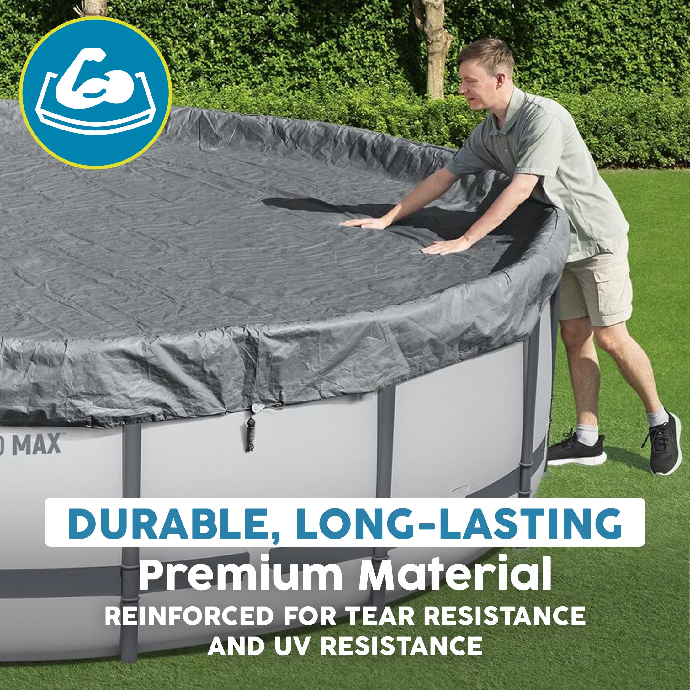 Bestway Round Premium Pool Cover for 15' Above Ground Pools (Open Box) - VMInnovations