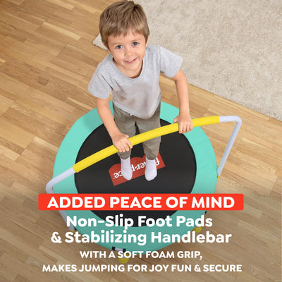 Fisher-Price WonderJump 3ft Indoor Mini Trampoline for Toddlers & Kids, Green (Open Box)