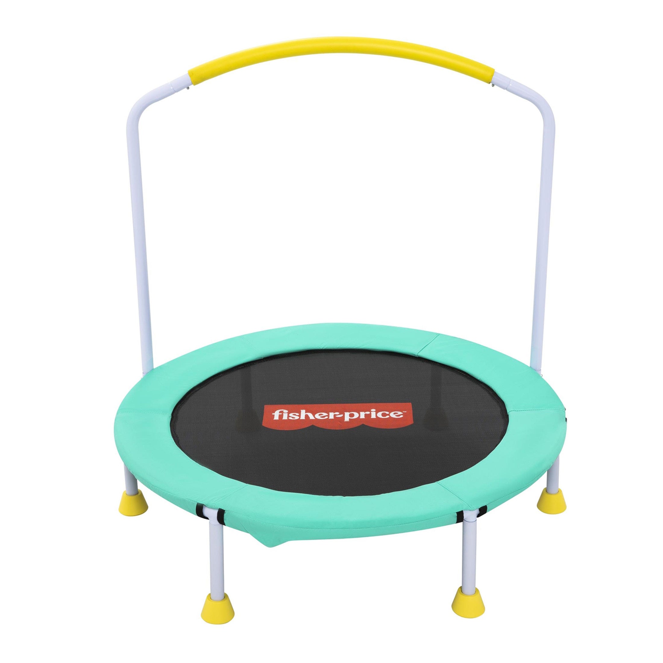 Fisher-Price WonderJump 3ft Indoor Mini Trampoline for Toddlers & Kids, Green (Open Box)