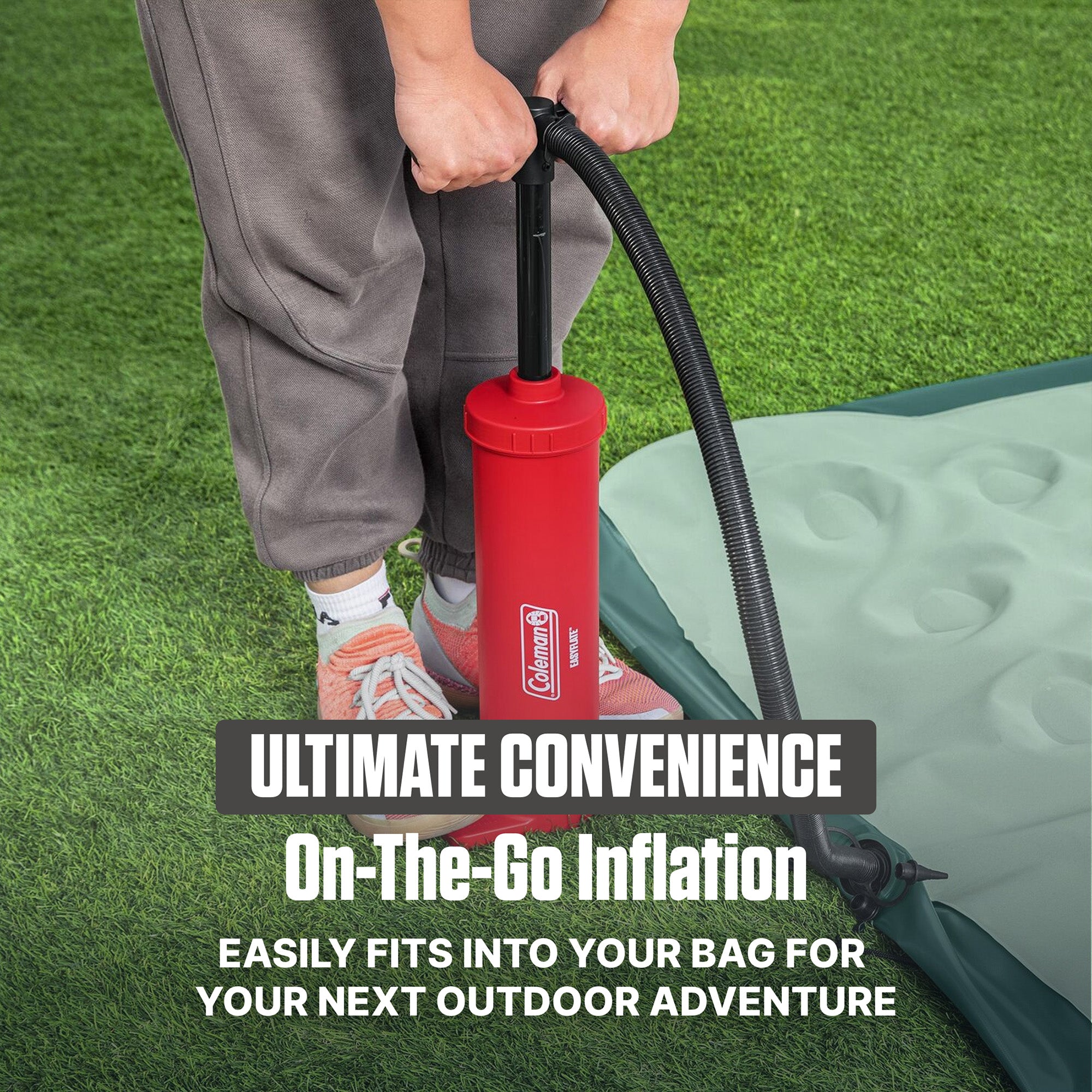 Coleman Dual-Action Manual Air Pump, Hand Pump Inflator with Adapters (Used)