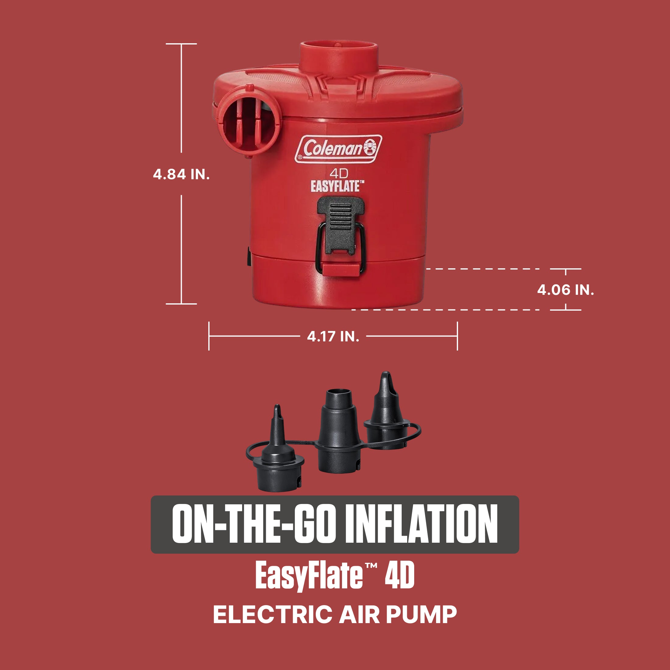 Coleman EasyFlate 4D Electric Air Pump, Battery Powered Inflator (Open Box)