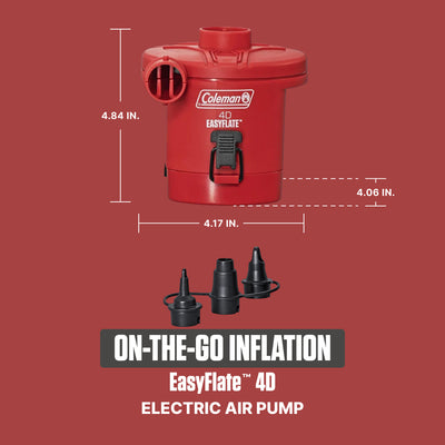 Coleman EasyFlate 4D Electric Air Pump, Battery Powered Inflator (Open Box)