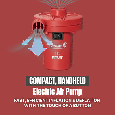Coleman EasyFlate Electric Air Pump, Car Plug Inflator w/ 3 Adapters (Open Box)
