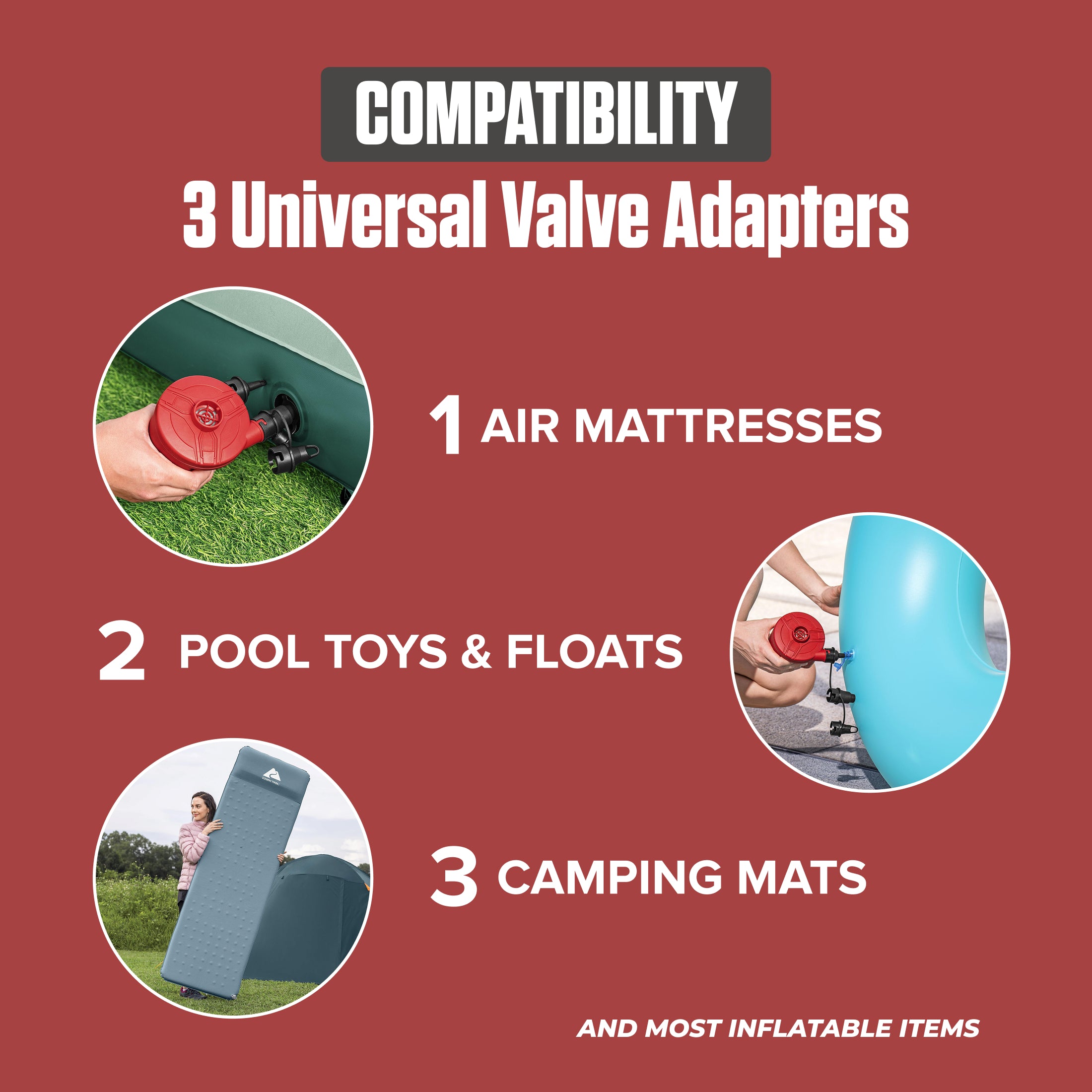 Coleman EasyFlate Electric Air Pump, Car Plug Inflator w/ 3 Adapters (Open Box)