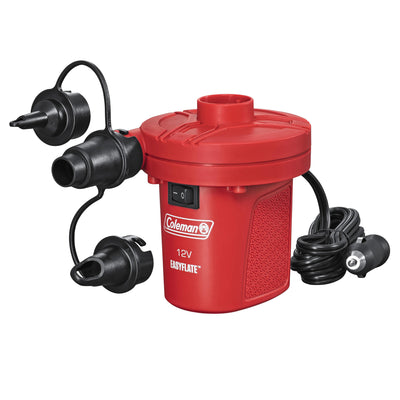 Coleman EasyFlate Electric Air Pump, Car Plug Inflator w/ 3 Adapters (Open Box)