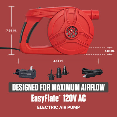 Coleman EasyFlate 120V AC Electric Air Pump, Plug-In Inflator w/3 Adapters(Used)