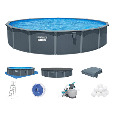 Bestway Hydrium 24' x 52" Round Steel Wall Above Ground Pool Set - VMInnovations