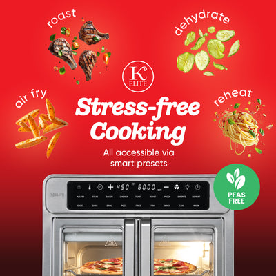 Kitchen Elite 26 Qt French Door Air Fryer, Cooker w/LED Display (Open Box) - VMInnovations