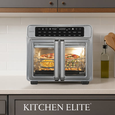 Kitchen Elite 26 Qt French Door Air Fryer, Cooker w/LED Display (Open Box) - VMInnovations