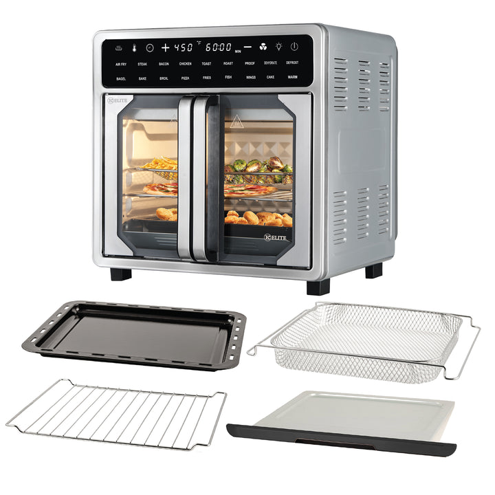 Kitchen Elite 16 Qt French Door Air Fryer Oven, Countertop Cooker (Open Box)