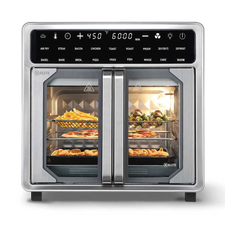 Kitchen Elite 16 Qt French Door Air Fryer Oven, Countertop Cooker (Open Box)