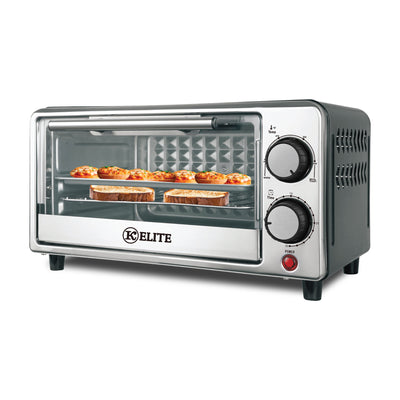 Kitchen Elite Compact Countertop Toaster Oven with Stainless Steel Tray, Black