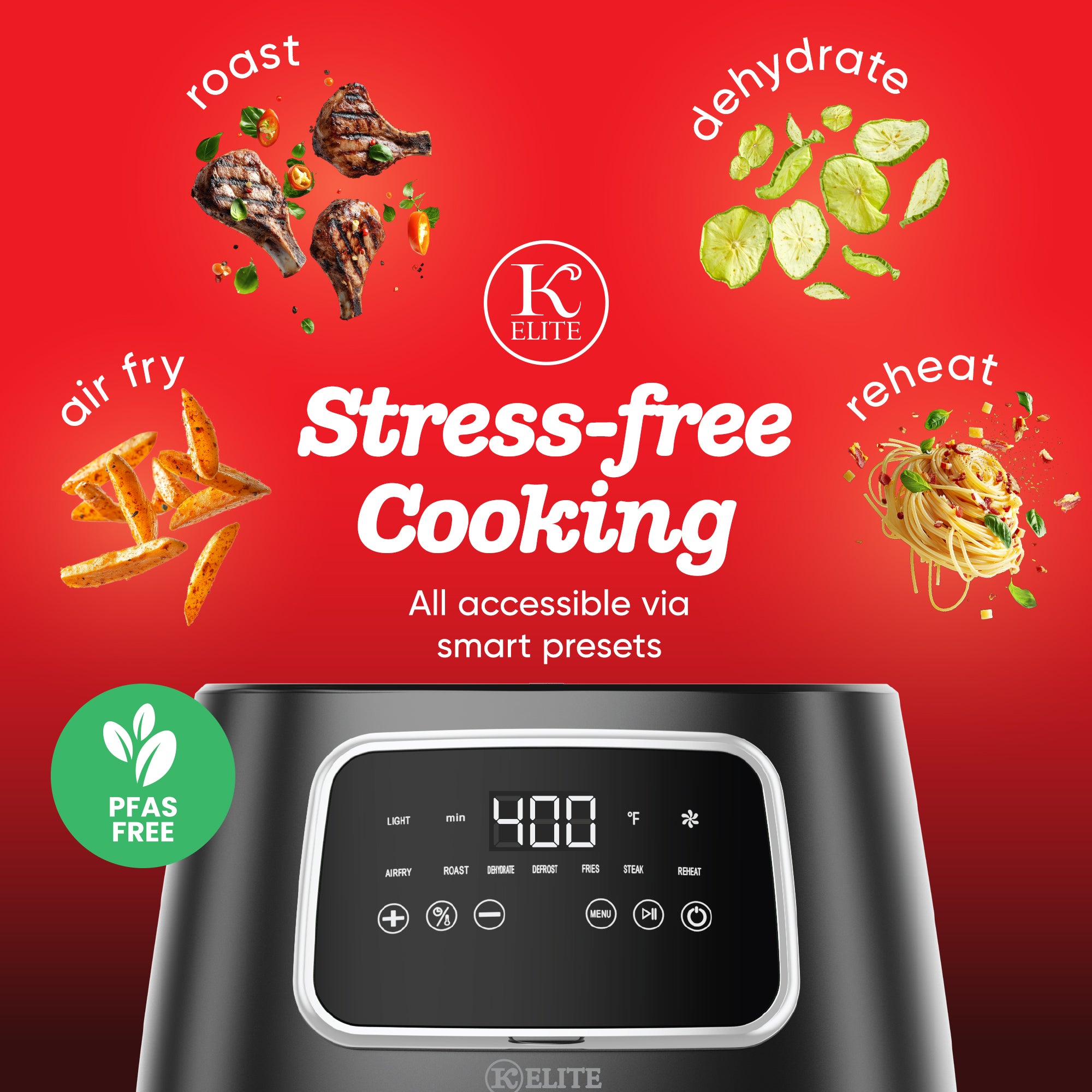 Kitchen Elite 5.5 Qt. Digital Air Fryer, Countertop Cooker w/ LED Screen (Used) - VMInnovations