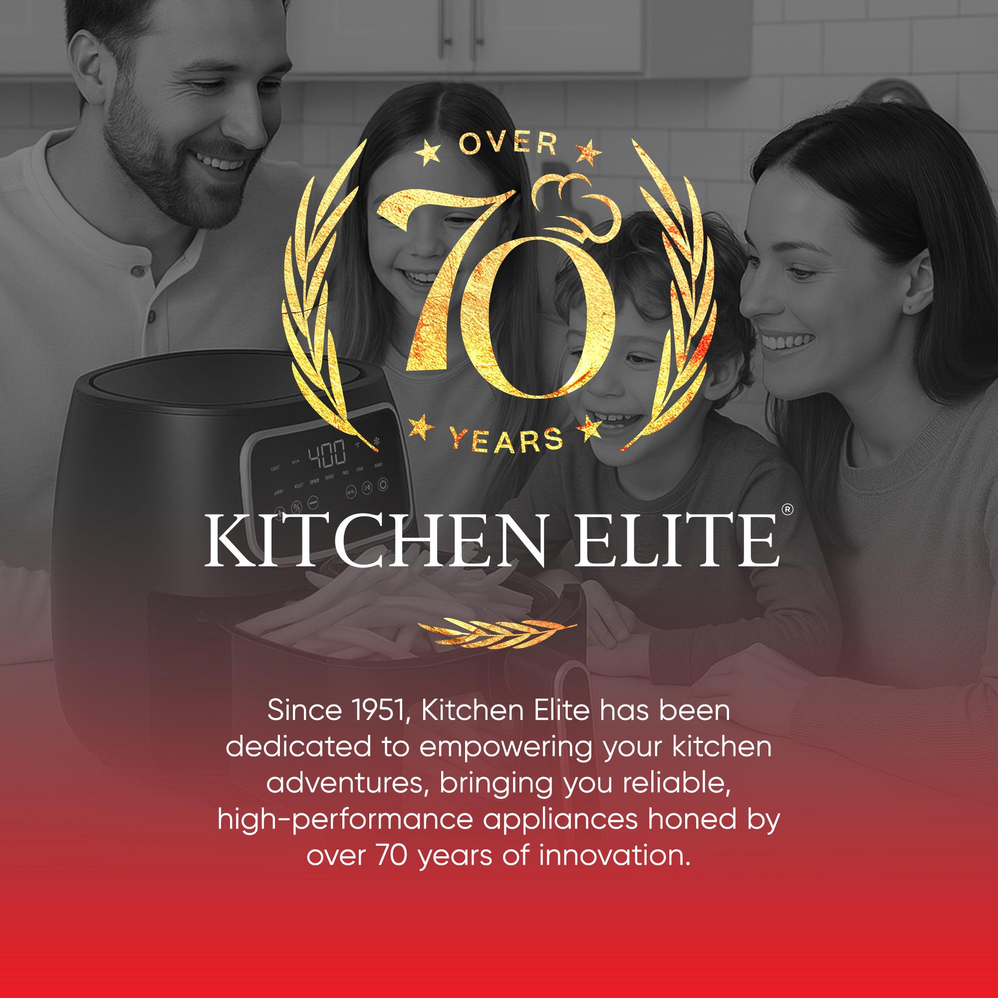 Kitchen Elite 5.5 Qt. Digital Air Fryer, Countertop Cooker w/ LED Screen (Used) - VMInnovations