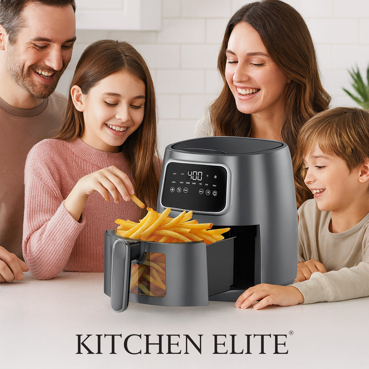 Kitchen Elite 5.5 Qt. Digital Air Fryer, Countertop Cooker with LED Screen, Grey